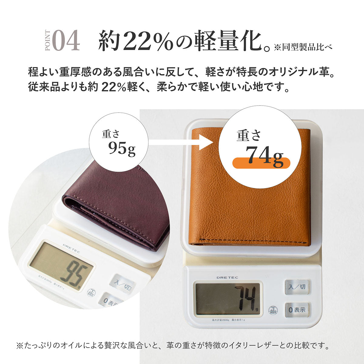 【オリジナルレザー / コロレッタ】 二つ折り財布 ※刻印・カスタム不可 / WP506