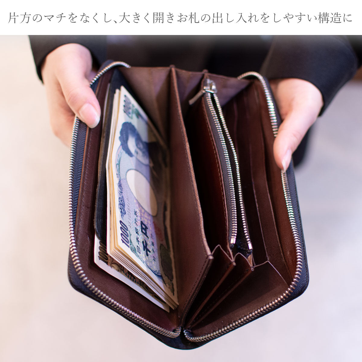 【Pueblo×栃木レザー】 ラウンドファスナー長財布 ※刻印・カスタム不可 / WP455 493 517
