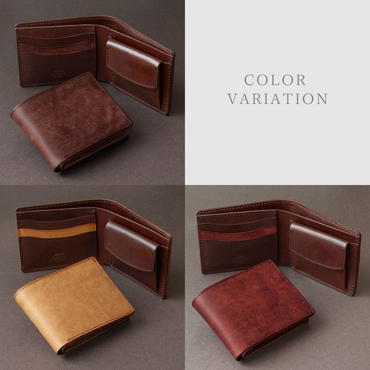 【Pueblo×栃木レザー】 二つ折り財布 ※刻印不可 / WP513 529