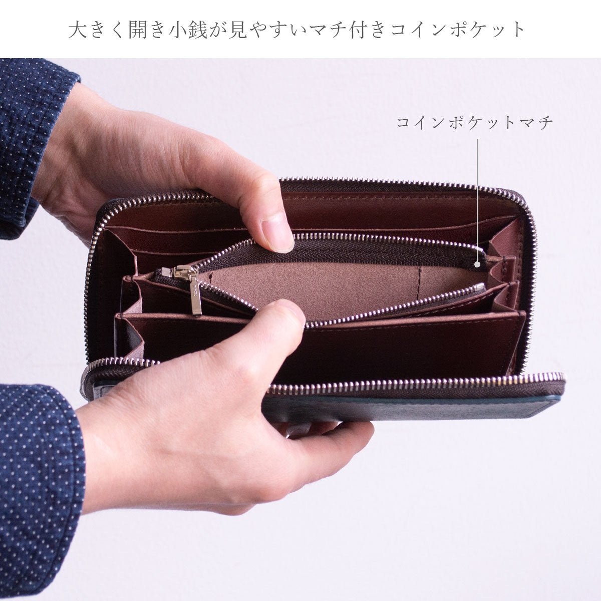 【Pueblo×栃木レザー】 ラウンドファスナー長財布 ※刻印・カスタム不可 / WP455 493 517